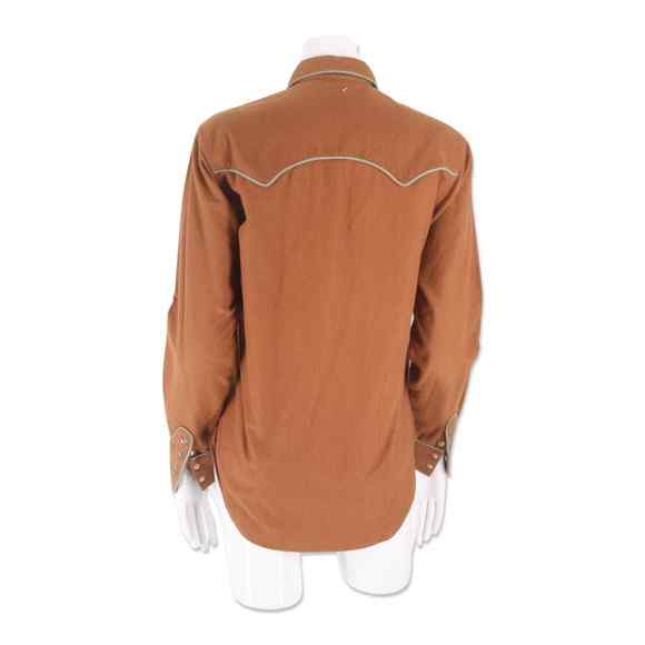 Ralph Lauren womens western shirt vintage 1970s snap top RL Country brown Polo S - Picture 4 of 7